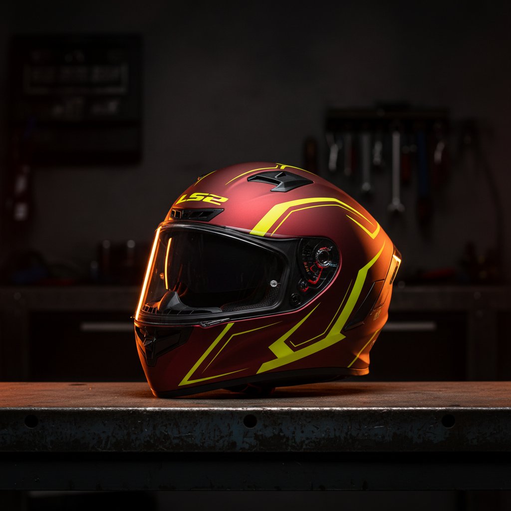 LS2 FF805 Thunder Attack Matt Red H-V Yellow