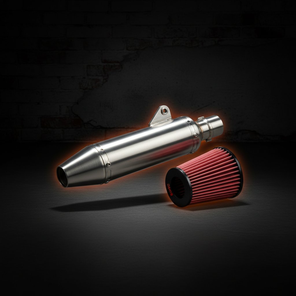 RRP Hunter 350 Polish Rumbler Max Exhaust + BMC Airfilter